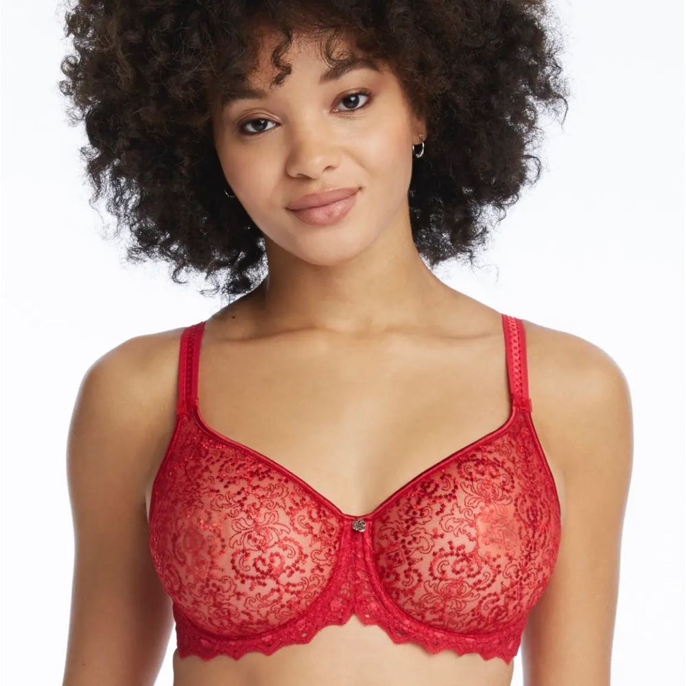 ❤️ EUC Empreinte Style #07151 Cassiopee Seamless Full Cup Bra in Fusion Red